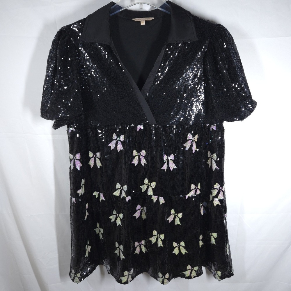 Simply Southern Black Sparkle Bow Dress Size XXL WhimsiGoth Glam Party‎